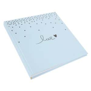 Trouwalbum Raining Hearts pastelblauw Goldbuch 08014 A