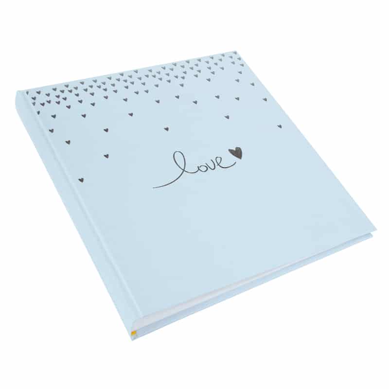 Trouwalbum Raining Hearts pastelblauw Goldbuch 08014 A