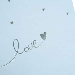 Trouwalbum Raining Hearts pastelblauw Goldbuch 08014 C