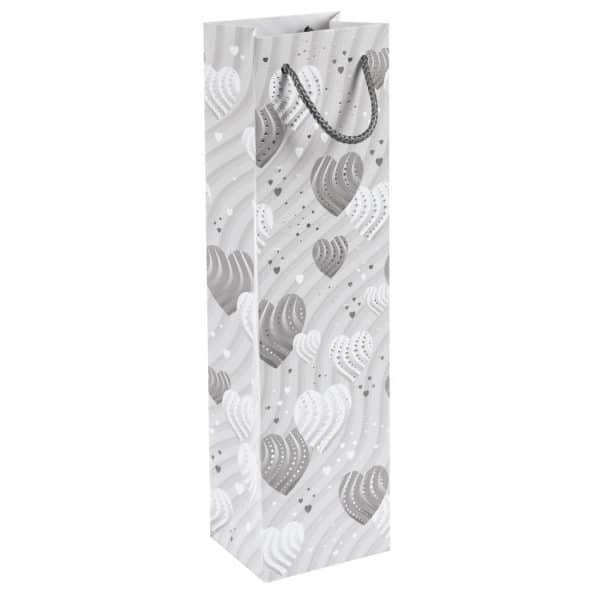 Cadeautas Fles Silver Hearts