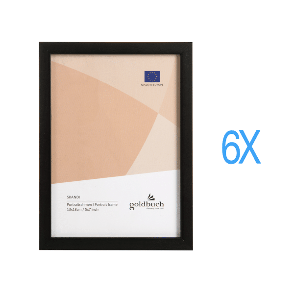 Set Fotolijst Skandi - Zwart 13x18 cm - 6 stuks