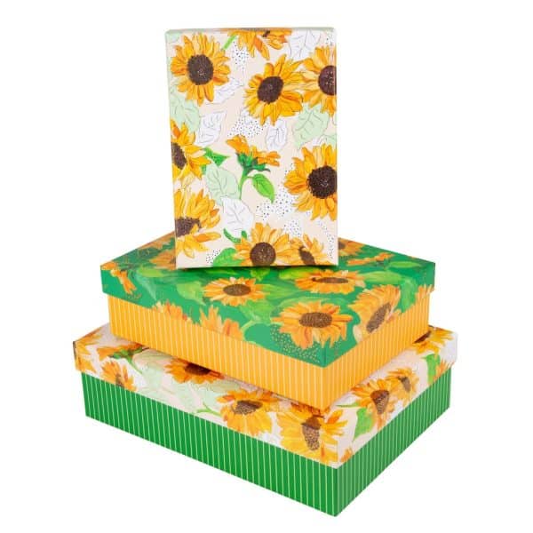 Kartonnen dozenset Sunflower - 3 stuks