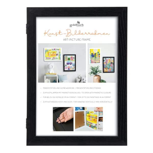 Kunst fotolijst A4 – Zwart - Hout met magnetische sluiting