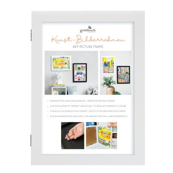 Kunst fotolijst A4 – Wit - Hout met magnetische sluiting
