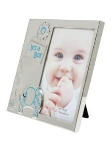 Zilverkleurige baby fotolijst It’s a Boy met olifantje – 10x15 cm - Afbeelding 2