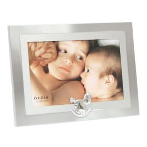 Baby Fotolijst in Mat Zilver met Schommelpaardje - 10x15 cm