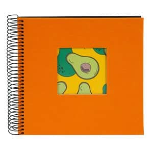 Spiraal fotoalbum Bella Vista – Zon oranje/Zwart – 20x20 cm