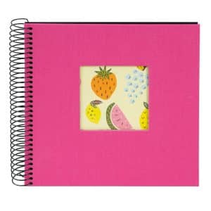 Spiraal fotoalbum Bella Vista – Fuchsia/Zwart – 20x20 cm